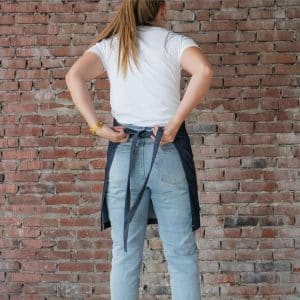 Denim spijkerstof horeca halterschort Jannink
